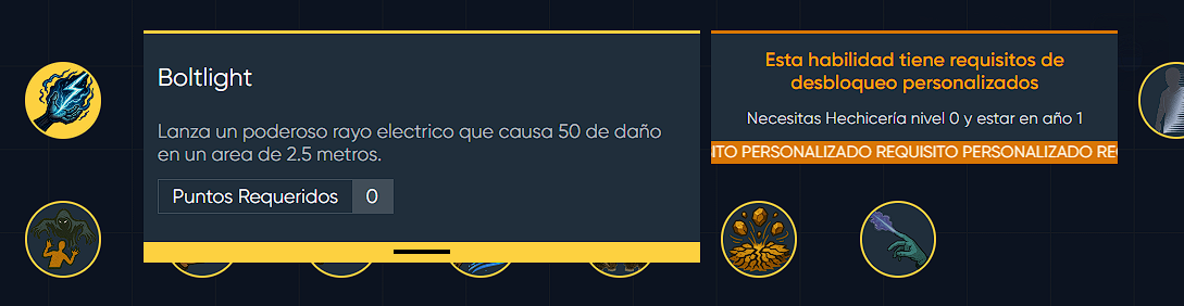 Ver requisitos del hechizo